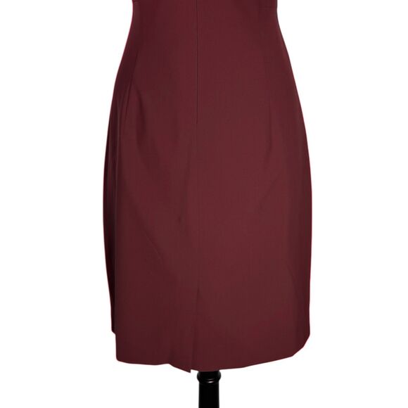 Theory Women's Dress Maroon Red Wool Stretch Sheath Business Office Work Midi 10 - Picture 6 of 9